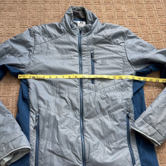 Salomon Actiloft Primaloft Insulated Jacket Men's Medium Grey Blue Winter Light - Picture 6 of 8